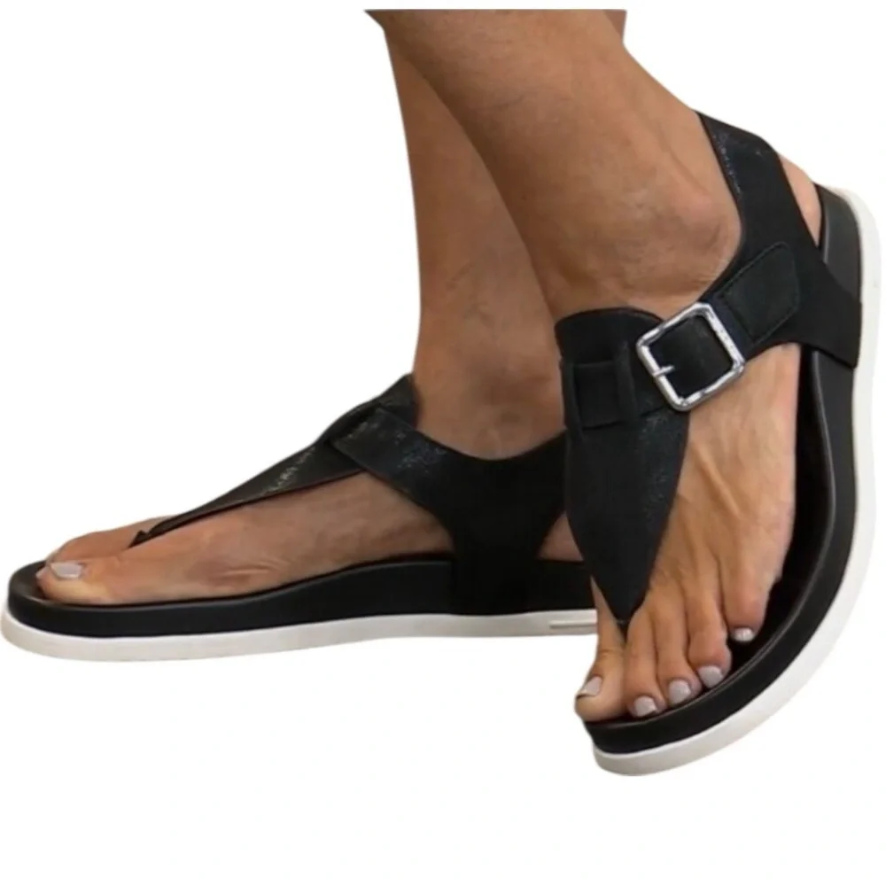 Urban Sport By J Slides Black Metallic Luxe Freya Size 8